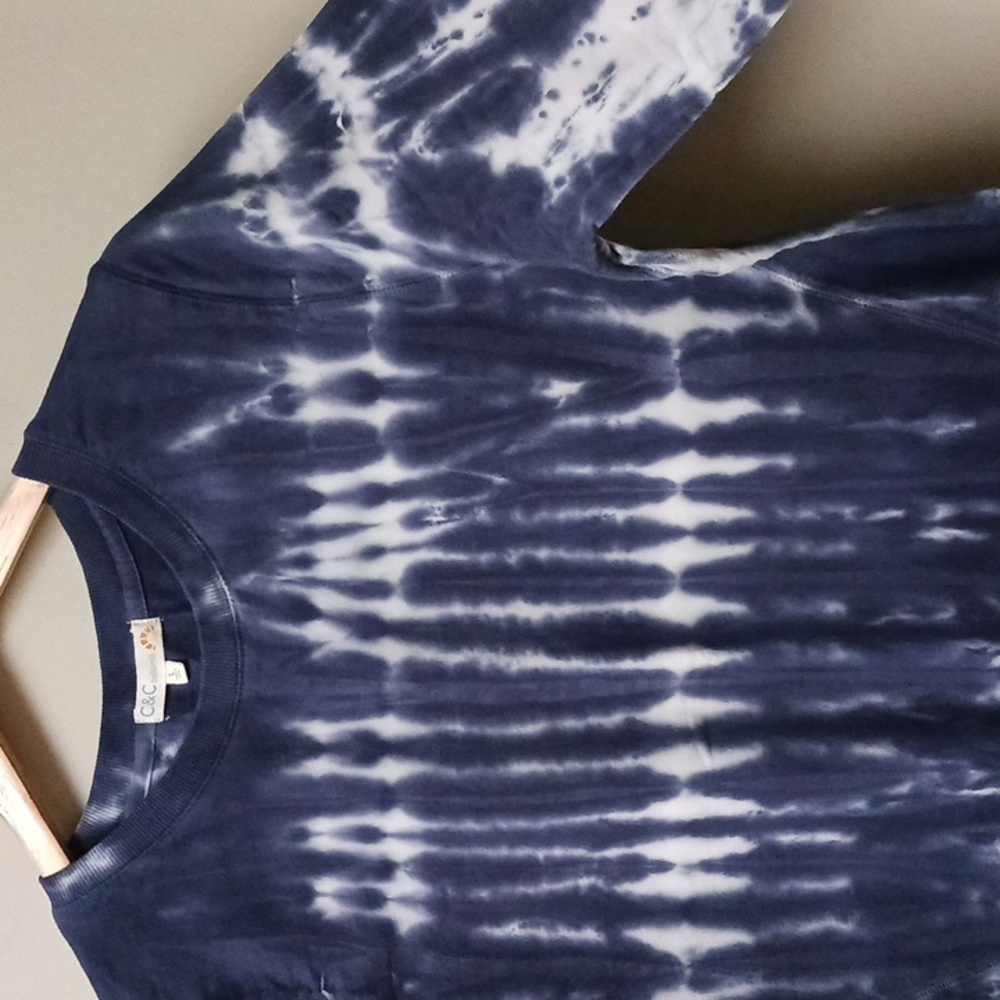 C&C California Tie Dye Blue White Sweatshirt Size L - Picture 4 of 15
